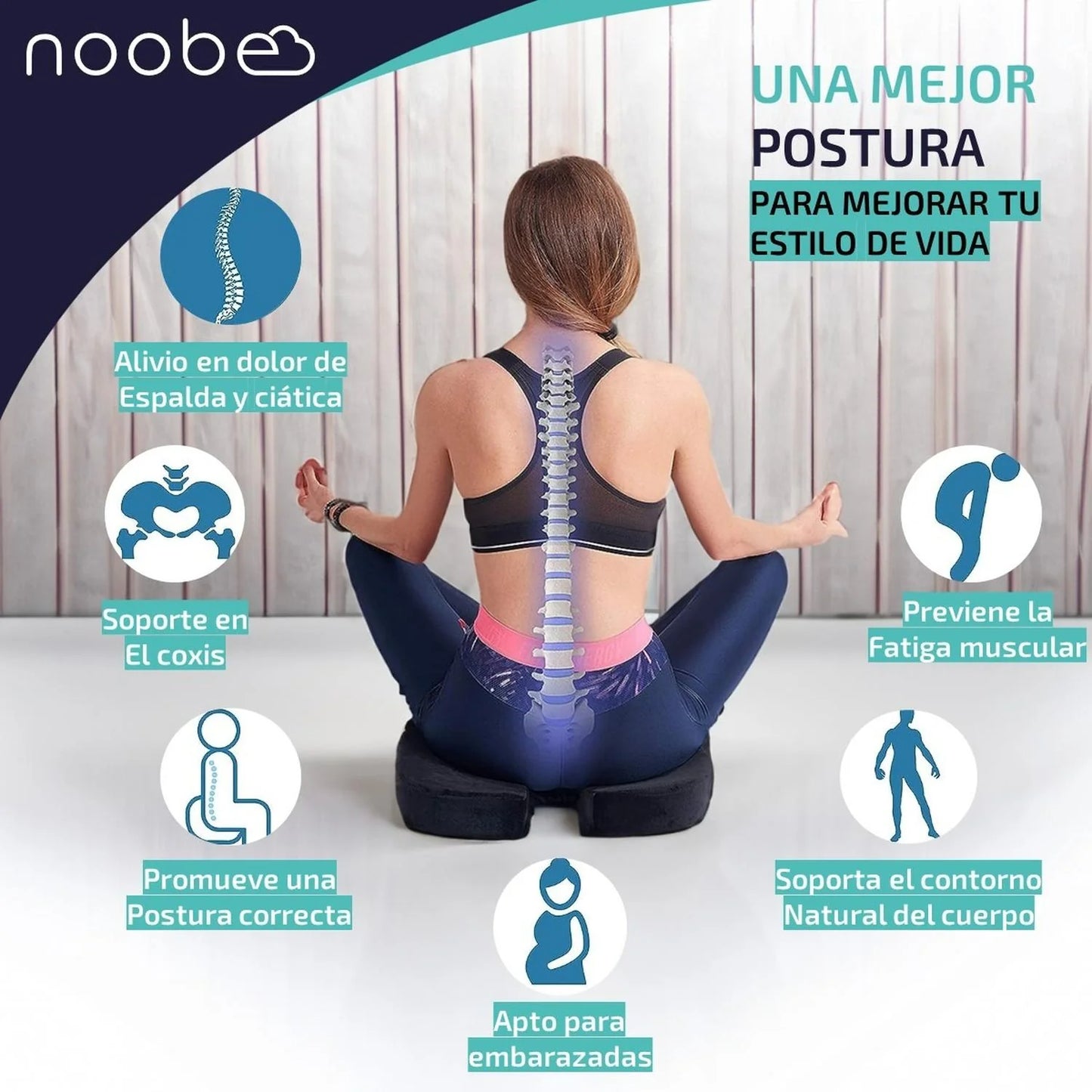 ALMOHADA COJÍN LUMBAR VISCOELÁSTICO GEL