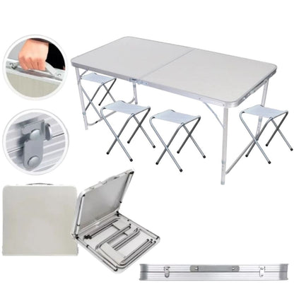 MESA PLEGABLE DE CAMPING CON BANCOS 120x60x55